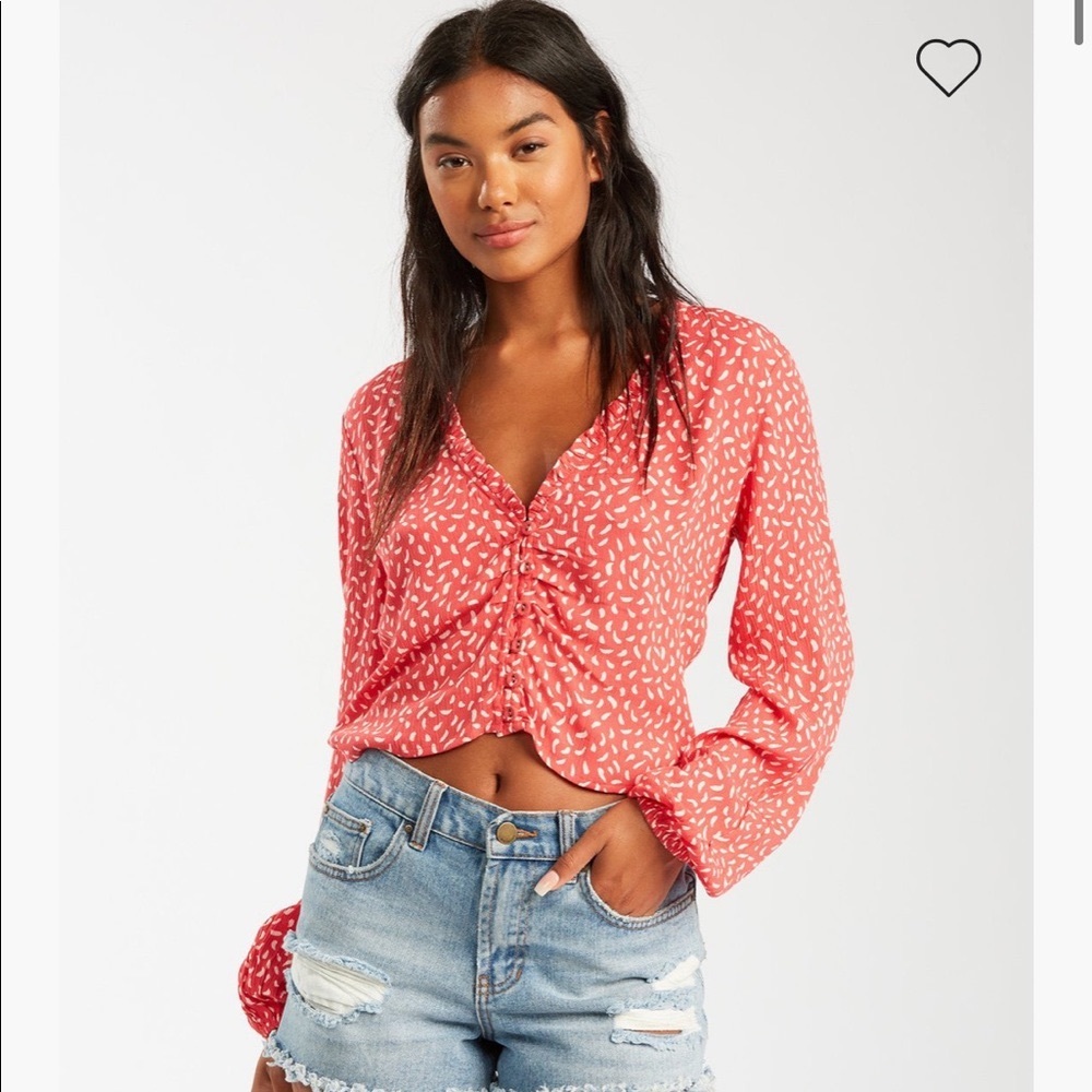 Billabong Starry Nights Long Sleeved Flirty Pink Top